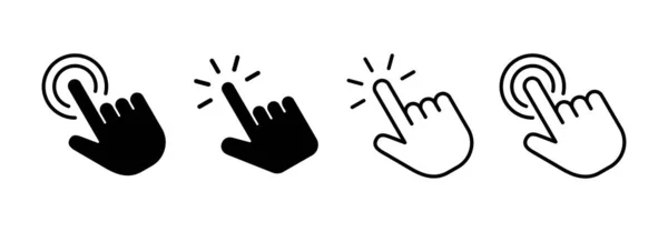 Hand Click Icon Vector Web Mobile App Pointer Sign Symbol — Vetor de Stock