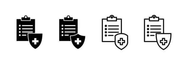 Wektor Ikony Ubezpieczenia Medycznego Dla Aplikacji Internetowej Mobilnej Znak Symbol — Wektor stockowy