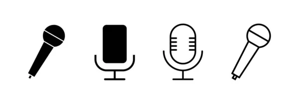Vector Icono Micrófono Para Web Aplicación Móvil Signo Símbolo Karaoke — Vector de stock