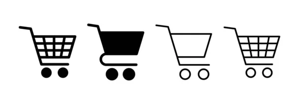 Vecteur Icônes Shopping Pour Application Web Mobile Panneau Symbole Panier — Image vectorielle