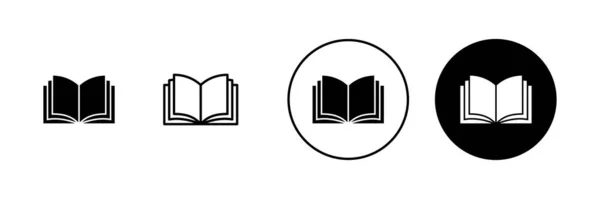 Boeken Iconen Ingesteld Open Boekteken Symbool Ebook Icoon — Stockvector
