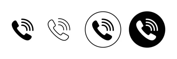 Call Icons Set Telephone Sign Symbol Phone Icon Contact — Stock Vector