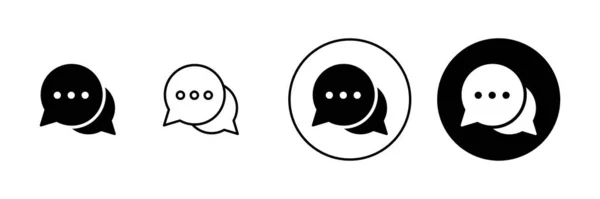 Conjunto Iconos Chat Signo Símbolo Burbuja Del Habla Icono Comentario — Archivo Imágenes Vectoriales