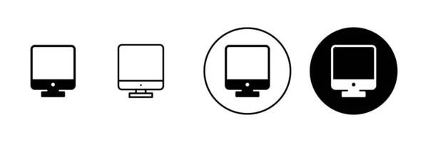 Computer Icons Set Computer Monitor Sign Symbol — Stock Vector