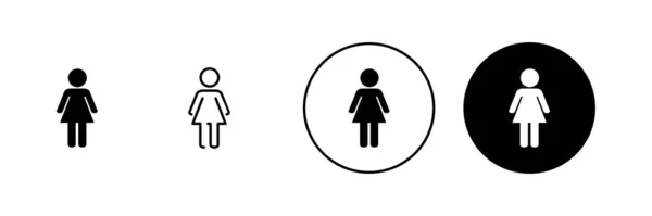 Vrouwelijke Iconen Ingesteld Vrouw Teken Symbool — Stockvector