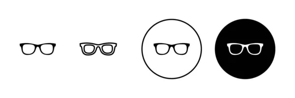Set Icone Occhiali Segno Simbolo Degli Occhiali — Vettoriale Stock