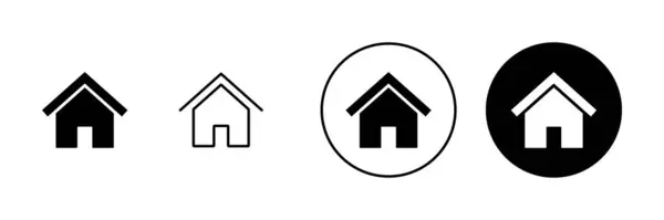 Ház Ikonok Beállítva Otthoni Jel Szimbólum — Stock Vector