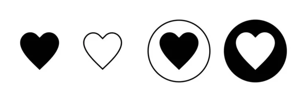 Ikony Lásky Nastaveny Znak Symbol Srdce Jako Vektor Ikon — Stockový vektor