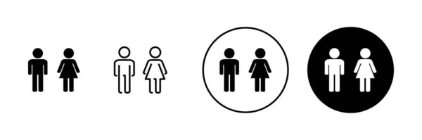 Conjunto Iconos Hombre Mujer Signo Símbolo Masculino Femenino Niñas Niños — Vector de stock