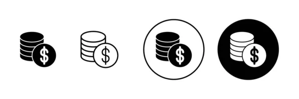 Set Icone Monetarie Denaro Simbolo — Vettoriale Stock