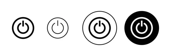 Ikony Mocy Ustawione Znak Symbol Wyłącznika Zasilania Energia Elektryczna — Wektor stockowy