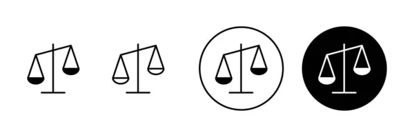 スケールアイコンが設定されます 法規模のアイコン 正義のサインとシンボル — ストックベクタ