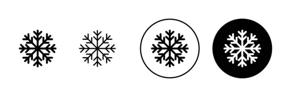 雪のアイコンセット 雪の結晶のサインとシンボル — ストックベクタ