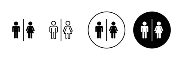 Toilet Iconen Ingesteld Meisjes Jongens Toiletten Teken Symbool Badkamerbord Toilet — Stockvector