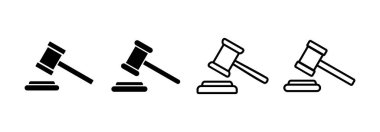 Gavel icon vector for web and mobile app. judge gavel sign and symbol. law icon. auction hammer