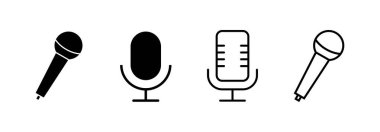 Web ve mobil uygulama için mikrofon simgesi vektörü. Karaoke işareti ve sembol