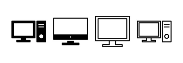 Computer Icon Vector Web Mobile App Computer Monitor Sign Symbol — Image vectorielle
