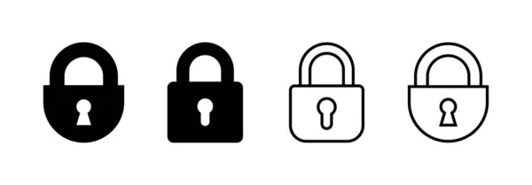 Webおよびモバイルアプリ用のアイコンベクトルをロックします 南京錠の記号と記号 暗号化アイコン セキュリティシンボル — ストックベクタ