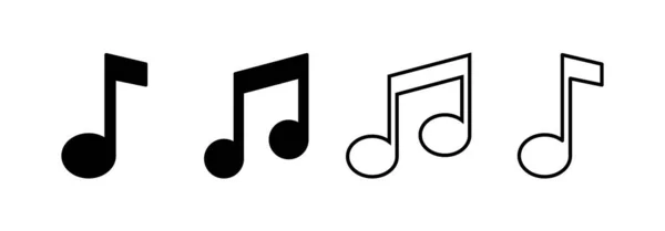 Wektor Ikony Muzyki Dla Aplikacji Internetowych Mobilnych Uwaga Znak Muzyczny — Wektor stockowy