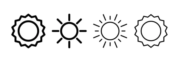 Vecteur Icônes Soleil Pour Application Web Mobile Signe Symbole Luminosité — Image vectorielle