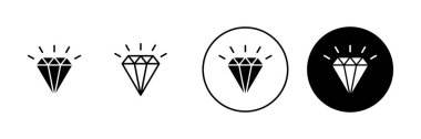 Elmas simgeleri ayarlandı. Elmas taşları işareti ve sembolü