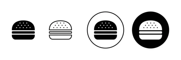 Burger Ikonları Hazır Hamburger Sembol Hamburger — Stok Vektör