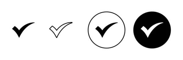 Check Mark Icons Set Tick Mark Sign Symbol — Stock Vector