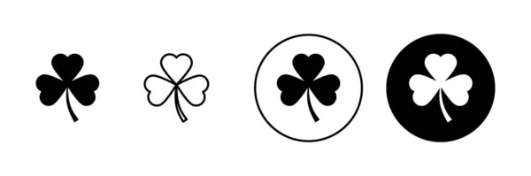 Clover Icons Set Clover Sign Symbol Four Leaf Clover Icon — Stock Vector