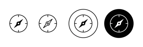 Icônes Boussole Réglées Flèche Boussole Icône Signe Symbole — Image vectorielle