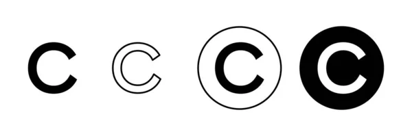 Icone Copyright Impostate Segno Simbolo Del Copyright — Vettoriale Stock