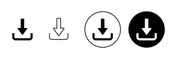 Descargar Conjunto Iconos Descargar Signo Símbolo — Archivo Imágenes Vectoriales