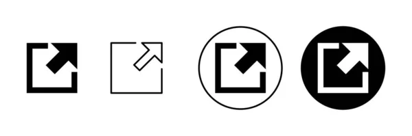 Zewnętrzne Ikony Łącza Ustawione Znak Symbol Łącza Symbol Hiperłącza — Wektor stockowy
