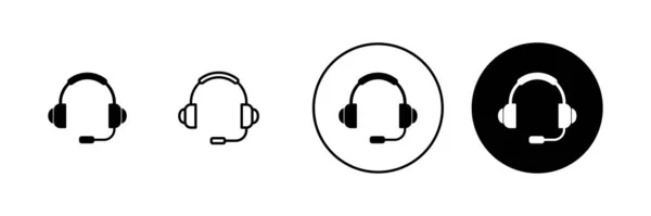 Kopfhörer Icons Gesetzt Zeichen Und Symbol Für Headset — Stockvektor