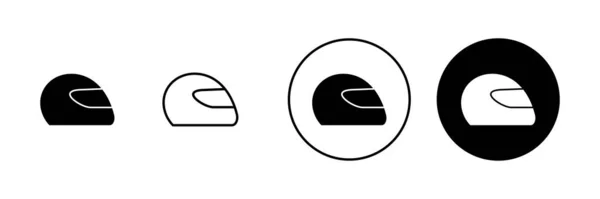Ikony Helmy Nastaveny Motocyklová Helma Znamení Symbol Stavební Ikona Helmy — Stockový vektor