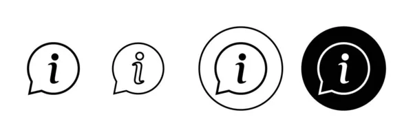 Conjunto Iconos Signo Información Sobre Nosotros Signo Símbolo Icono Faq — Archivo Imágenes Vectoriales