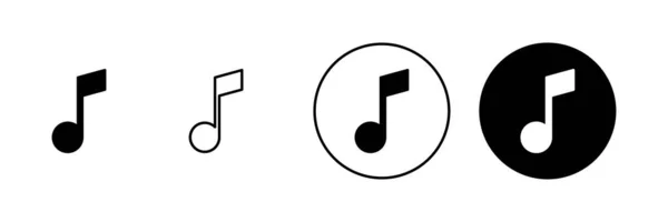 Musik Ikonen Gesetzt Notenzeichen Und Symbol Beachten — Stockvektor
