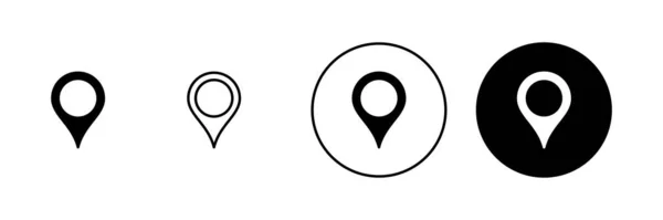 Pin Icons Gesetzt Ortsschild Und Symbol Zielsymbol Kartenstift — Stockvektor
