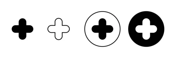 Les Icônes Ajouter Signe Symbole — Image vectorielle