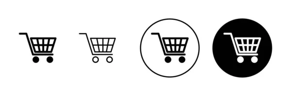 Shopping Ikonen Gesetzt Warenkorbschild Und Symbol Trolley Symbol — Stockvektor