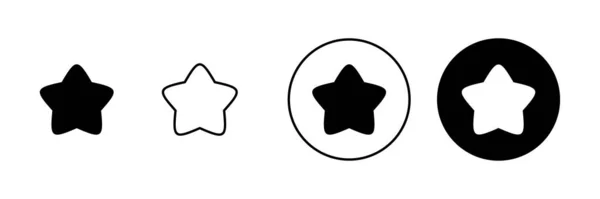 Stjärnikoner Inställda Betygsbeteckning Och Symbol Favorit Stjärna Ikon — Stock vektor