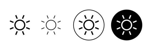 太陽のアイコンセット 明るさのサインとシンボル — ストックベクタ