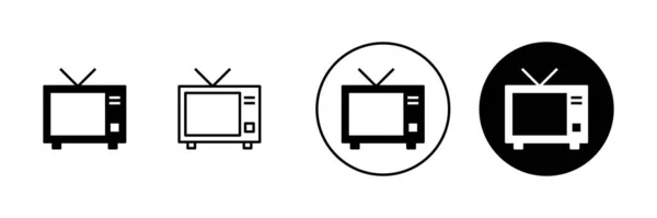 Conjunto Ícones Sinal Televisão Símbolo — Vetor de Stock
