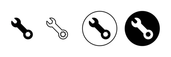 Wrench Icons Set Repair Icon Tools Sign Symbol — Stock Vector