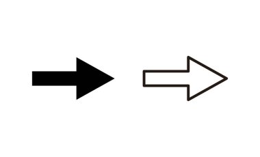 Ok simgesi vektörü. Web tasarımı için ok işareti ve sembol.