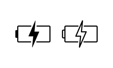 Batarya ikon vektörü. Şarj işareti. pil şarj seviyesi