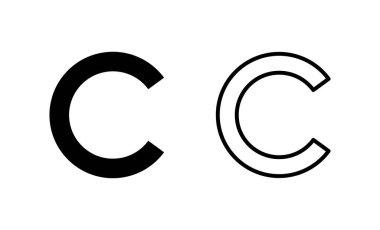 Telif hakkı simgesi vektörü. telif hakkı işareti ve sembol