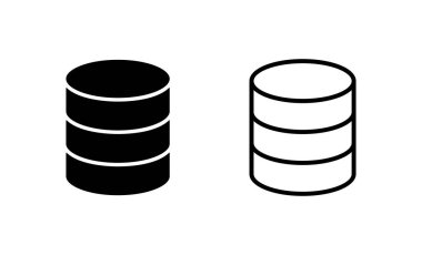 Veritabanı simge vektörü. veritabanı işareti ve sembolü
