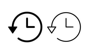 Tarih simgesi vektörü. Son olay geçmişi işareti ve simgesi