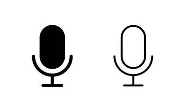 Mikrofon ikon vektörü. Karaoke işareti ve sembol
