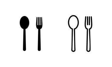 kaşık ve çatal ikon vektörü. kaşık, çatal ve bıçak ikonu vektörü. Restoran işareti ve sembolü